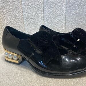 Jeffrey Campbell Black Heels with Pearl Detail